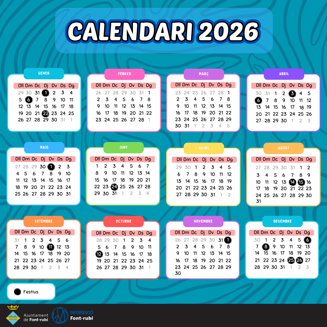 Disponible el calendari 2026