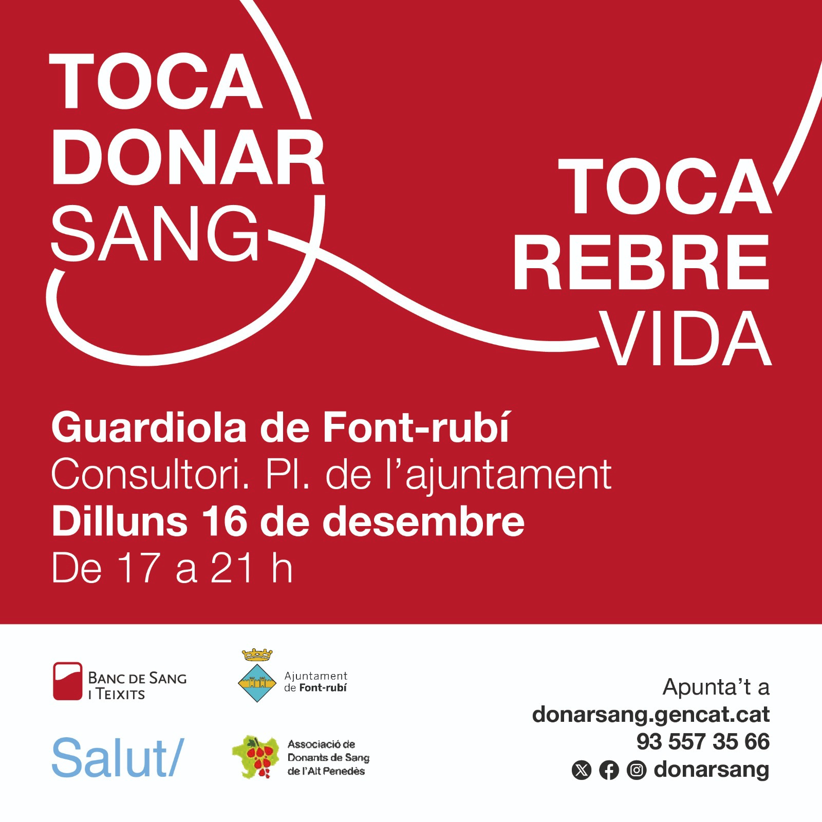 Toca donar sang, toca rebre vida!