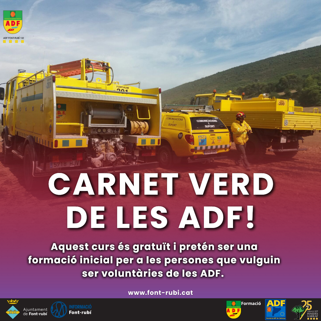 Apunta't al curs per obtenir el Carnet Verd de les ADF!