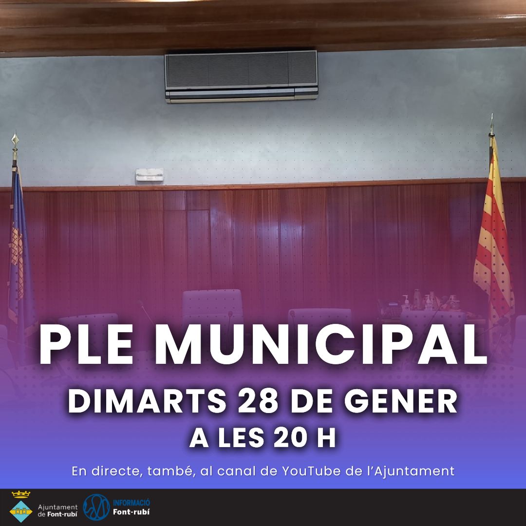 Convocatòria de Ple Municipal - 28 de gener de 2025