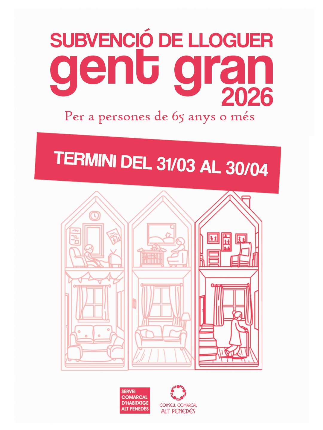 Convocat&ograve;ria de la subvenci&oacute; de lloguer per a gent gran 2026 (+65 anys)